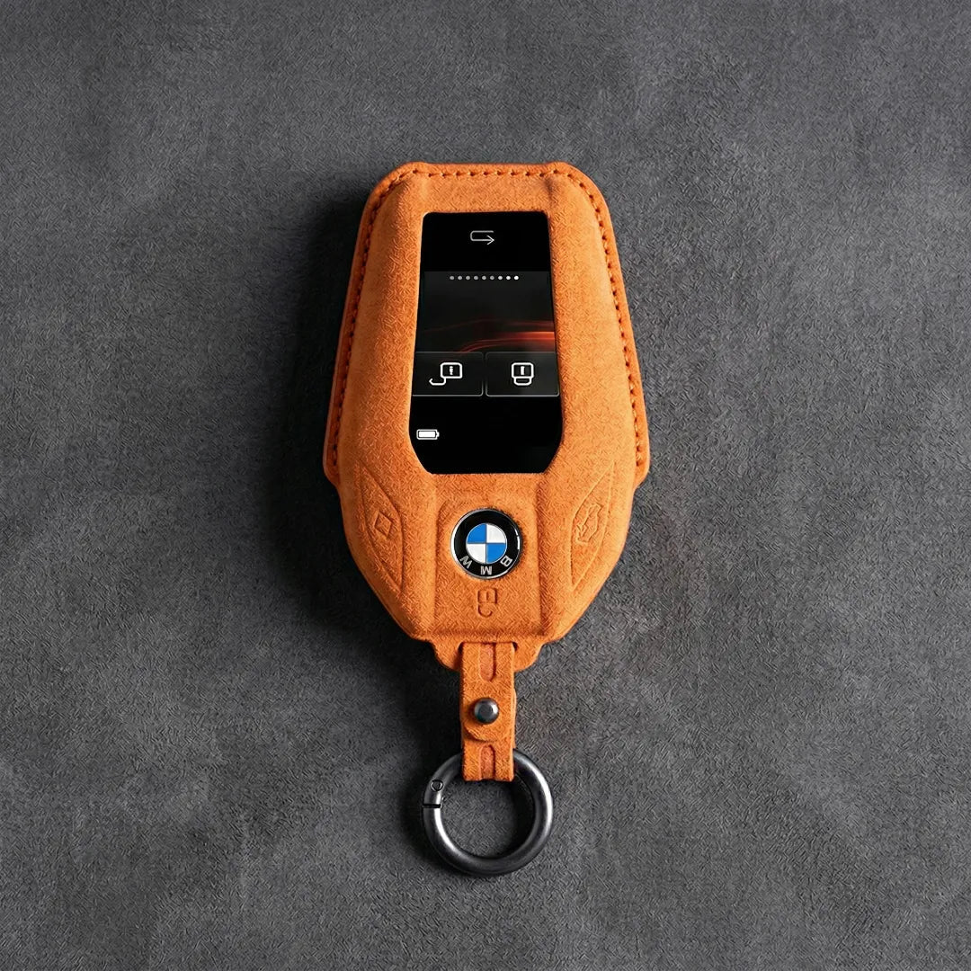 BMW Hand - Stitched Alcantara Key Fob Cover – Display Key - Orange