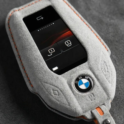 BMW Hand - Stitched Alcantara Key Fob Cover – Display Key - White