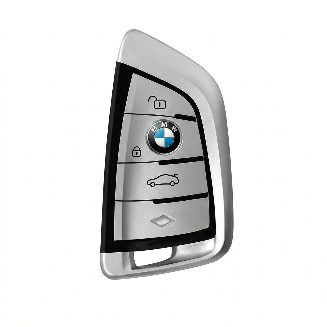 BMW Hand - Stitched Alcantara Key Fob Cover - Wide - Slot Blade - White