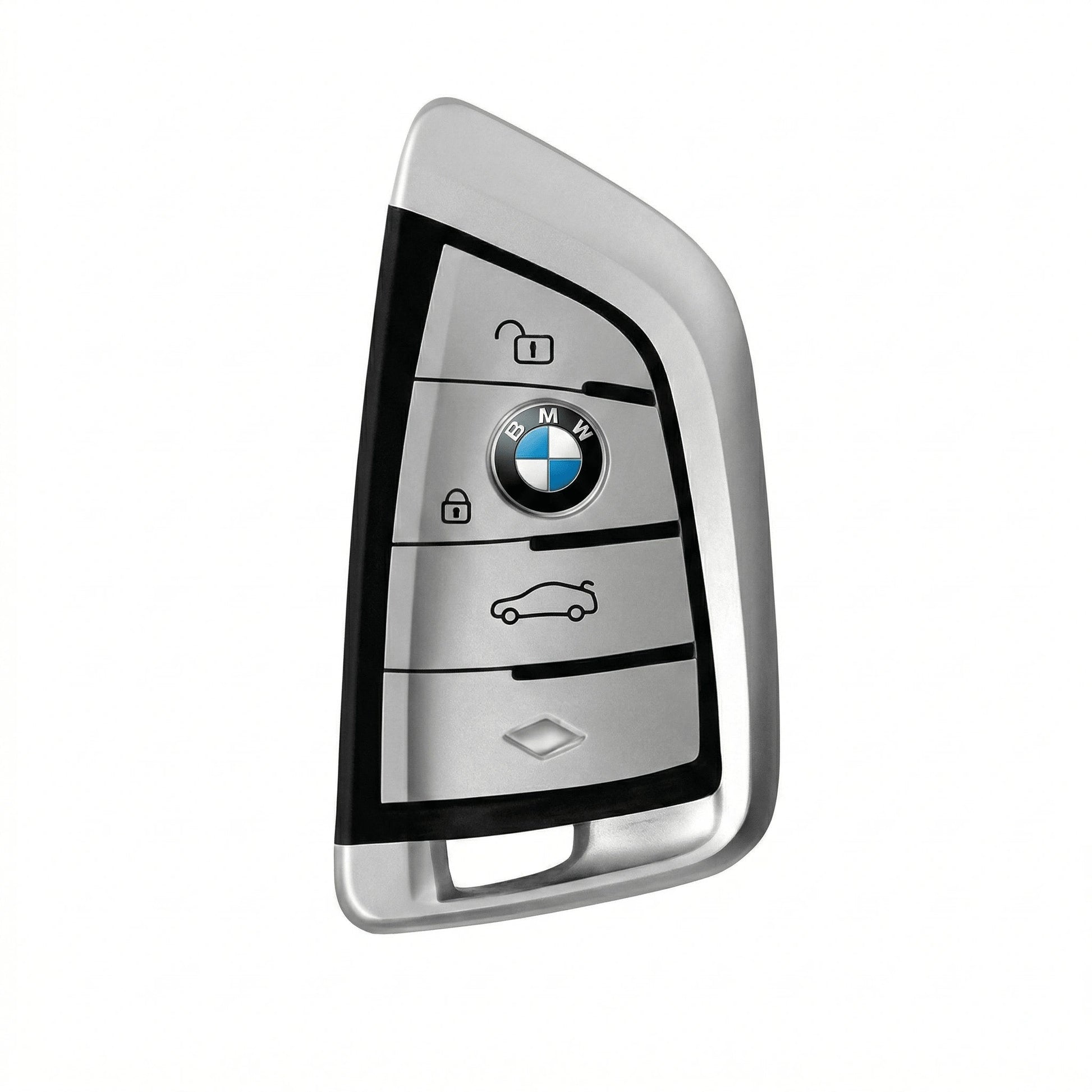 BMW Hand - Stitched Alcantara Key Fob Cover - Wide - Slot Blade - White