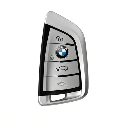 BMW Hand - Stitched Alcantara Key Fob Cover - Wide - Slot Blade - White
