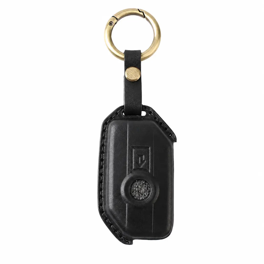 BMW Vintage Leather Key Fob Case Motorrad Flip Key Black