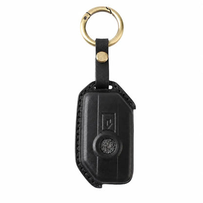 BMW Vintage Leather Key Fob Case Motorrad Flip Key Black