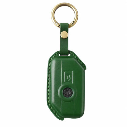 BMW Vintage Leather Key Fob Case Motorrad Flip Key Grass Green