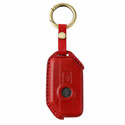 BMW Vintage Leather Key Fob Case Motorrad Flip Key Red