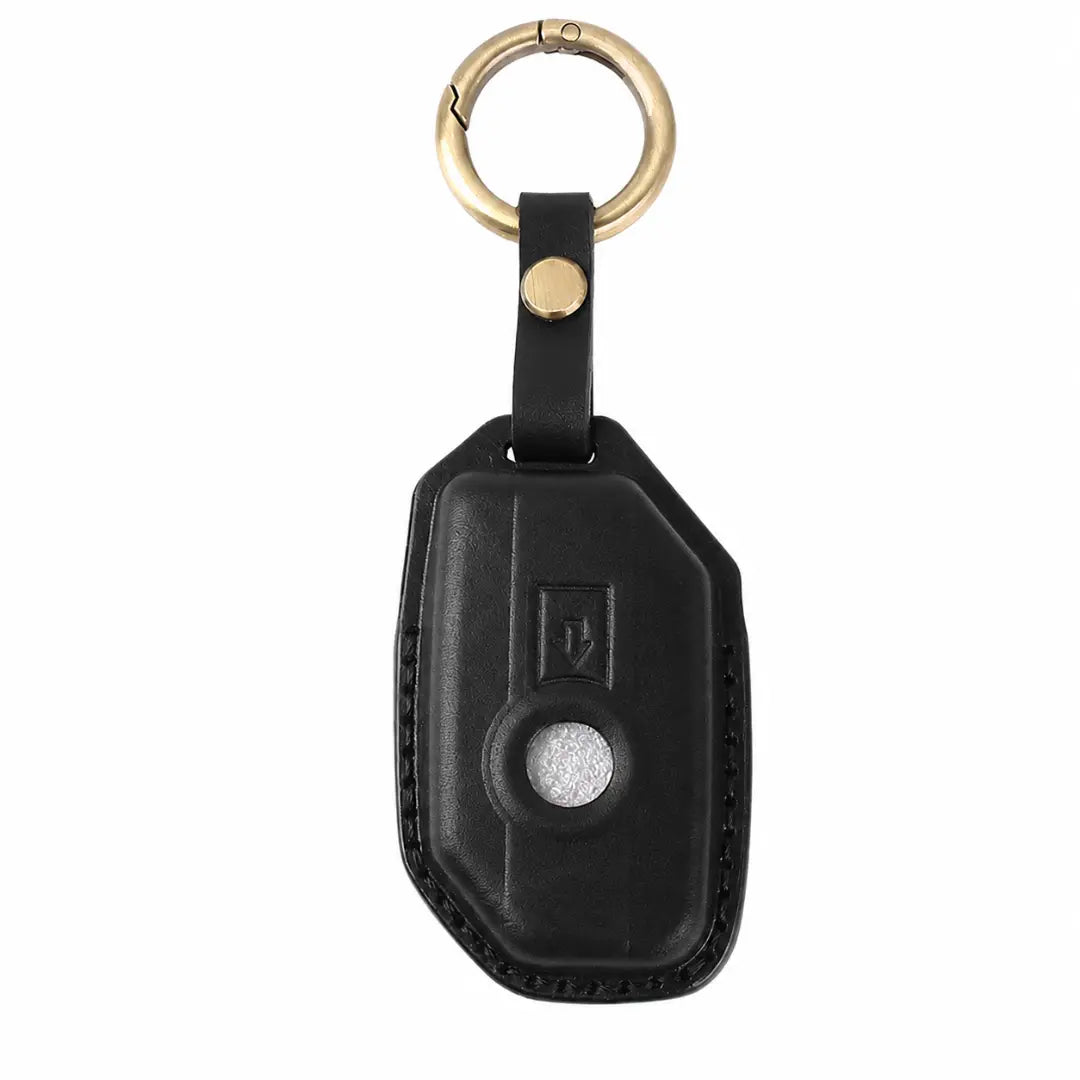 BMW Vintage Leather Key Fob Case Motorrad Smart Key Black