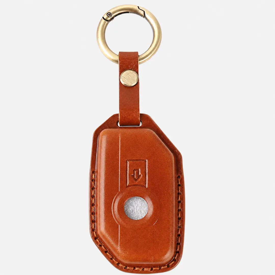 BMW Vintage Leather Key Fob Case Motorrad Smart Key Soft Brown