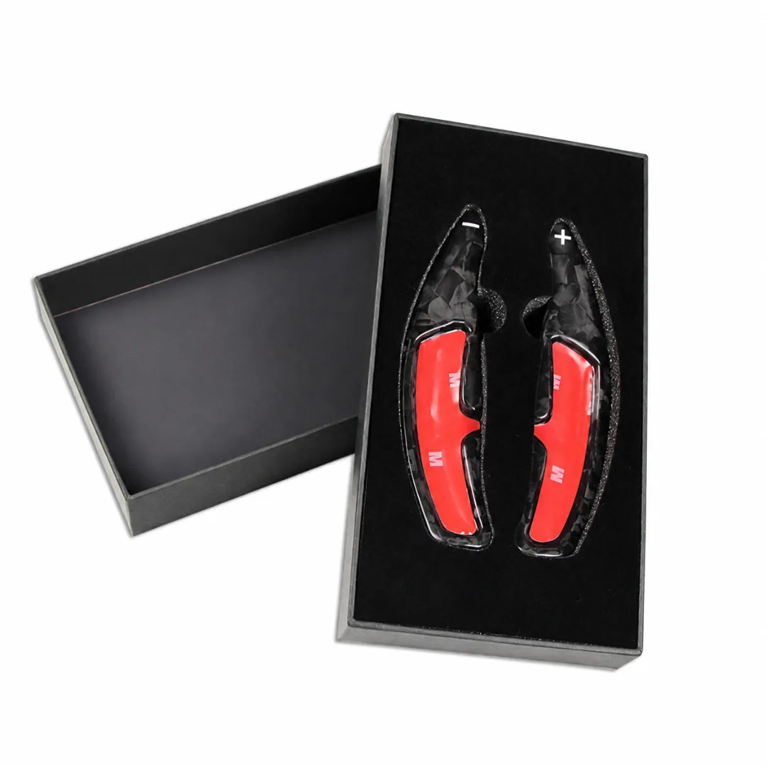 Carbon Fiber Paddle Shifters For Porsche Panamera, Cayenne, Macan, 718, 911 & 918 - Inside Box