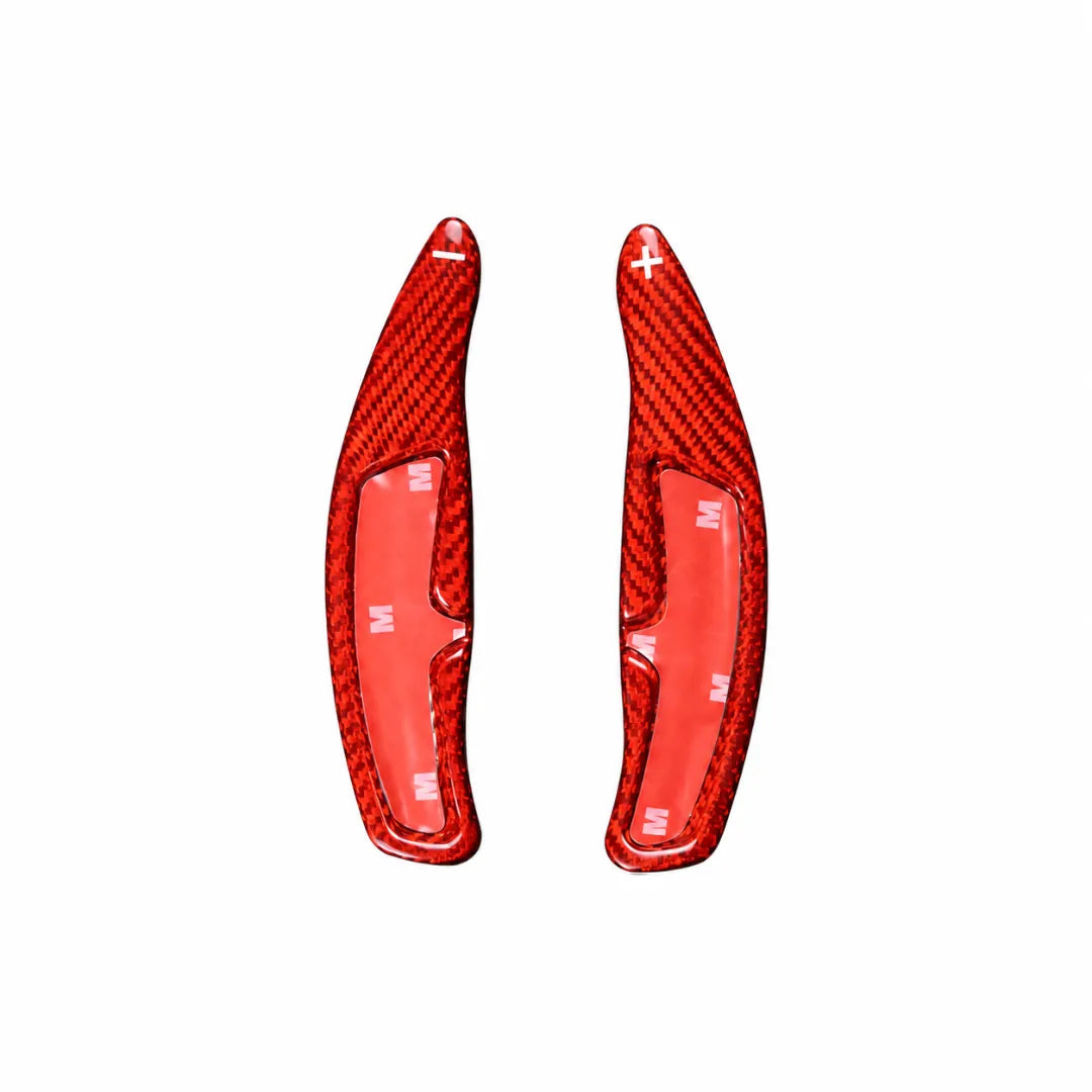 Carbon Fiber Paddle Shifters For Porsche Panamera, Cayenne, Macan, 718, 911 & 918 - Red