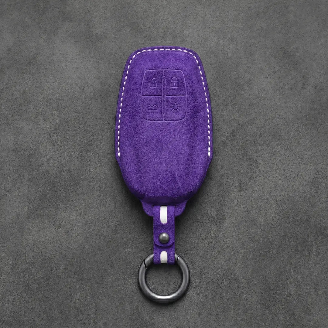 Ferrari Hand-Stitched Alcantara Key Fob Cover – Shield 4-Button Smart Key