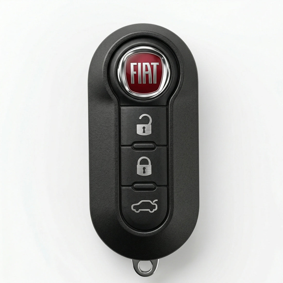 Fiat Hand - Stitched Alcantara Key Fob Cover - Rounded 3 - Button - Dark charcoal