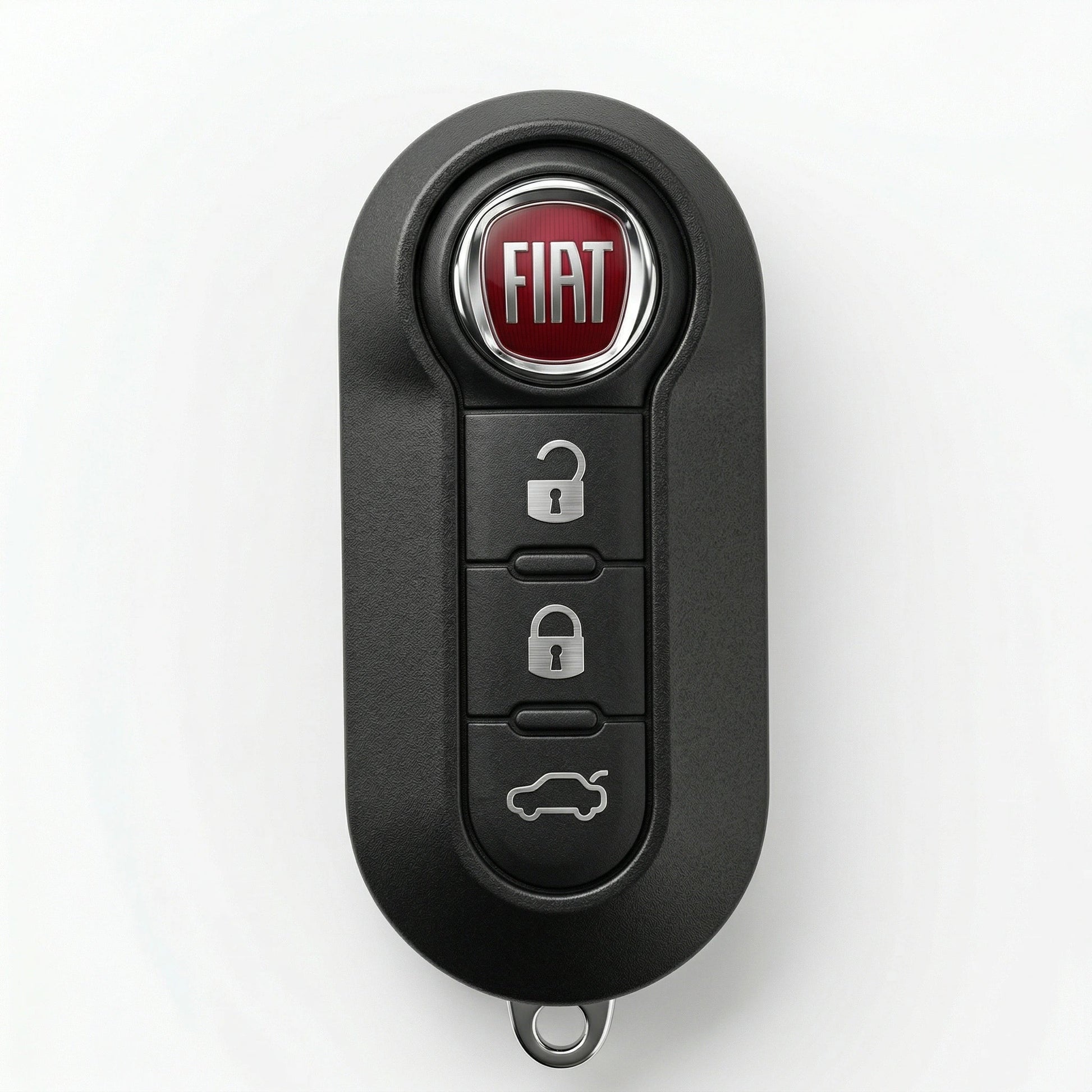 Fiat Hand - Stitched Alcantara Key Fob Cover - Rounded 3 - Button - Dark charcoal