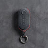 Fiat Hand-Stitched Alcantara Key Fob Cover - Rounded 3-Button