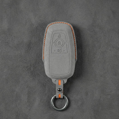 Ford Hand - Stitched Alcantara Key Fob Cover - Rectangular 3 - Button - Dark gray