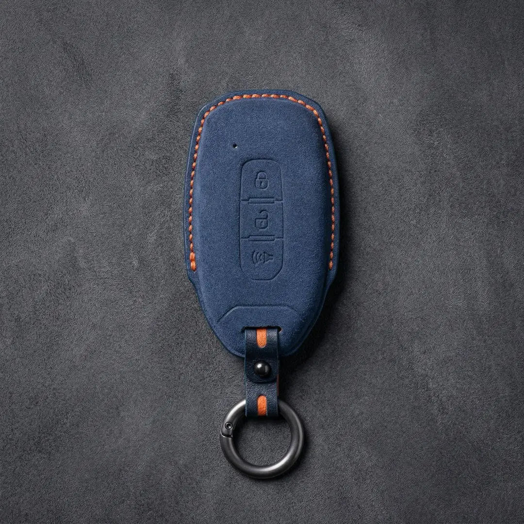 Ford Hand - Stitched Alcantara Key Fob Cover – Tapered 3 - Button - Cobalt blue