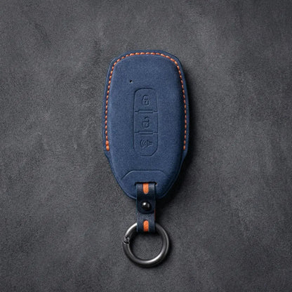 Ford Hand - Stitched Alcantara Key Fob Cover – Tapered 3 - Button - Cobalt blue