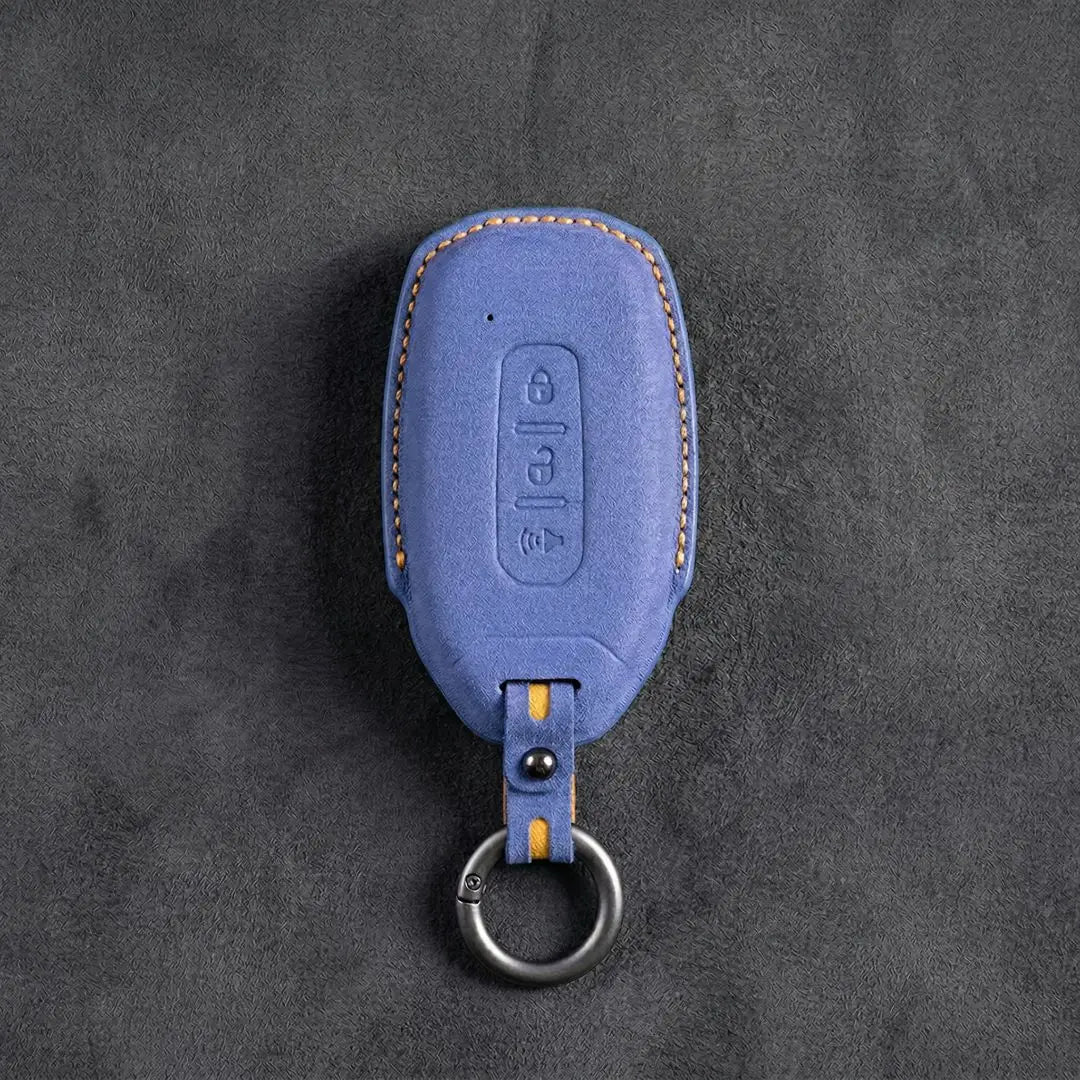 Ford Hand - Stitched Alcantara Key Fob Cover – Tapered 3 - Button - Cornflower blue