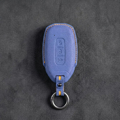 Ford Hand - Stitched Alcantara Key Fob Cover – Tapered 3 - Button - Cornflower blue