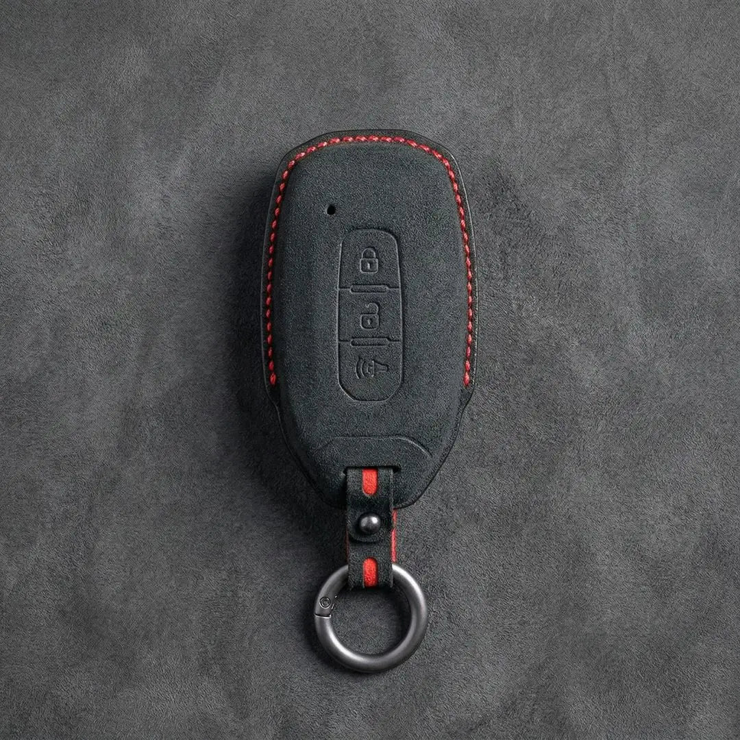 Ford Hand - Stitched Alcantara Key Fob Cover – Tapered 3 - Button - Dark charcoal