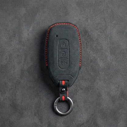 Ford Hand - Stitched Alcantara Key Fob Cover – Tapered 3 - Button - Dark charcoal