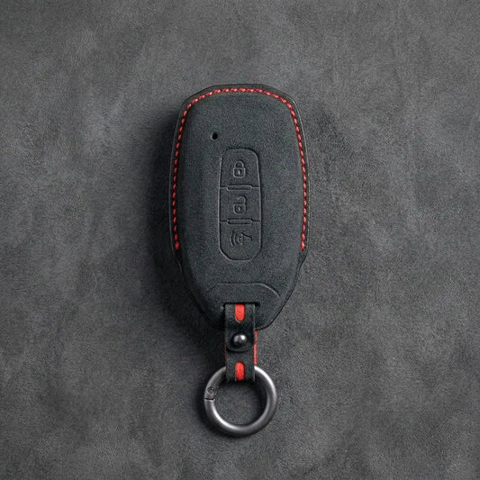 Ford Hand - Stitched Alcantara Key Fob Cover – Tapered 3 - Button - Dark charcoal