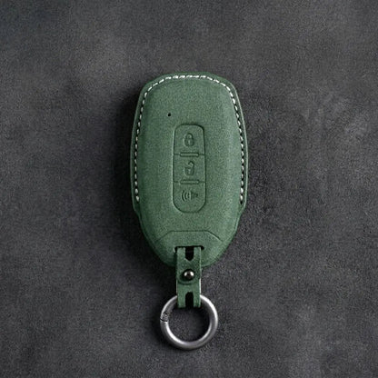 Ford Hand - Stitched Alcantara Key Fob Cover – Tapered 3 - Button - Dark forest green