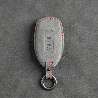 Ford Hand - Stitched Alcantara Key Fob Cover – Tapered 3 - Button - Dark gray