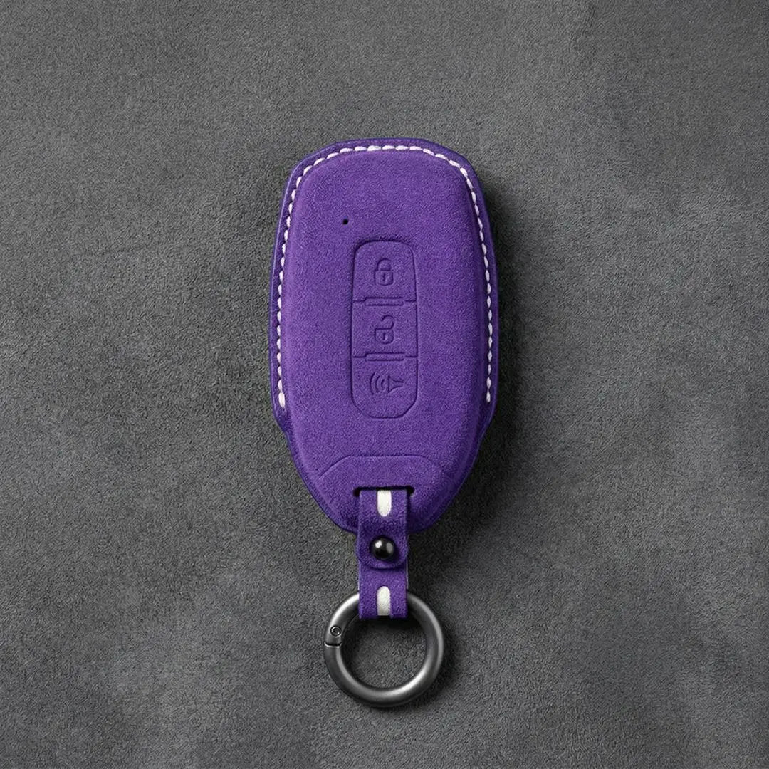 Ford Hand - Stitched Alcantara Key Fob Cover – Tapered 3 - Button - Dark purple