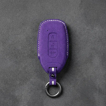 Ford Hand - Stitched Alcantara Key Fob Cover – Tapered 3 - Button - Dark purple