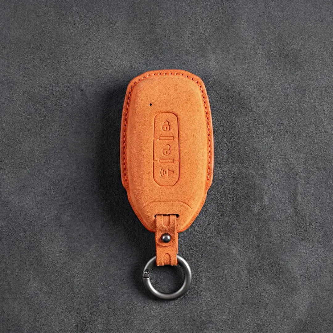 Ford Hand - Stitched Alcantara Key Fob Cover – Tapered 3 - Button - Orange