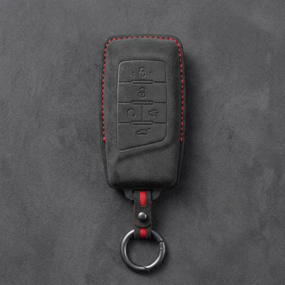 GAC Hand-Stitched Alcantara Key Fob Cover – 5-Button Smart Key - Dark Charcoal