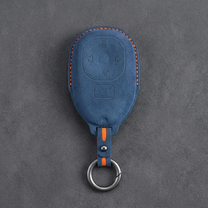 GAC Hand-Stitched Alcantara Key Fob Cover – Dual Sliding Doors - Cobalt Blue