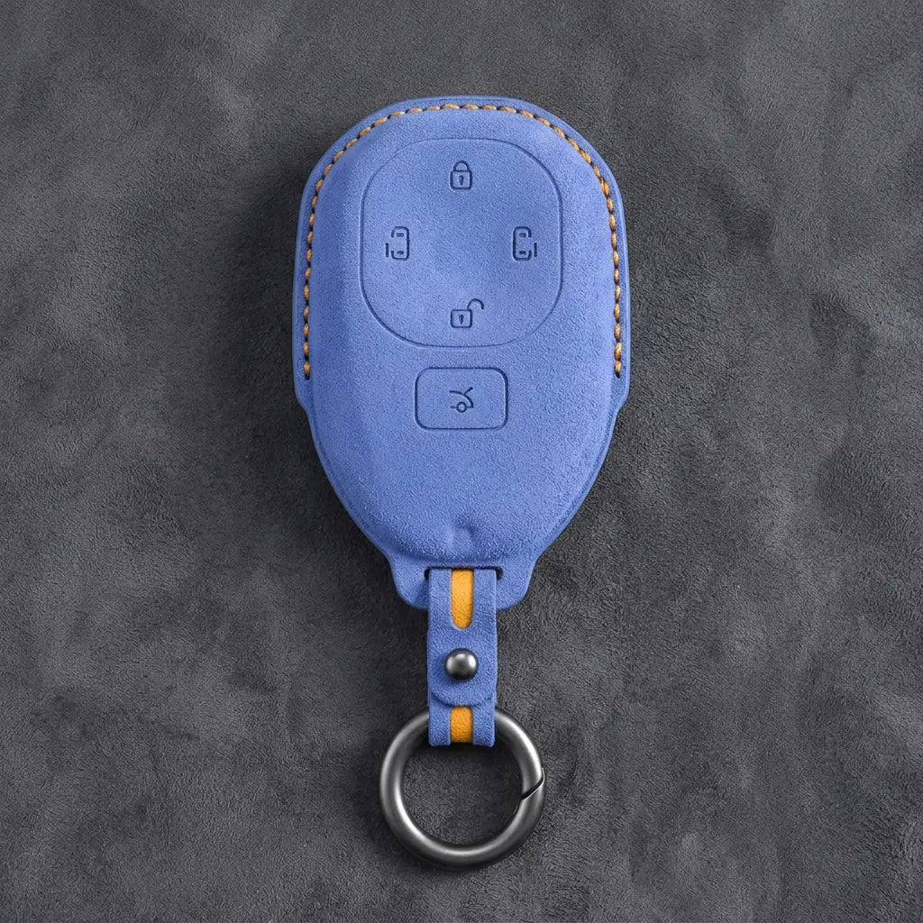 GAC Hand-Stitched Alcantara Key Fob Cover – Dual Sliding Doors - Cornflower Blue