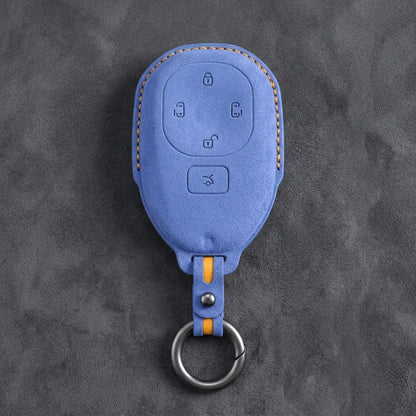 GAC Hand-Stitched Alcantara Key Fob Cover – Dual Sliding Doors - Cornflower Blue