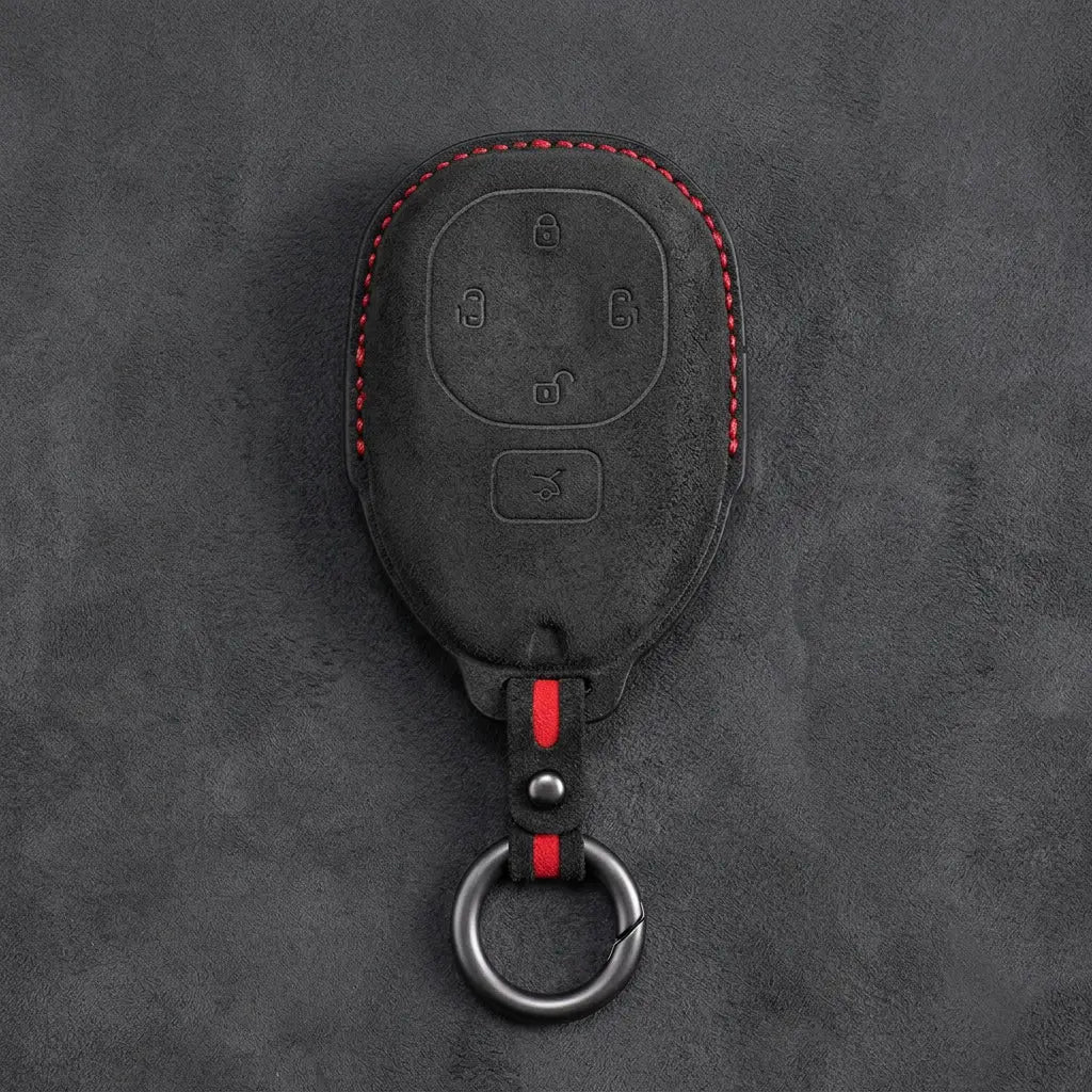 GAC Hand-Stitched Alcantara Key Fob Cover – Dual Sliding Doors - Dark Charcoal