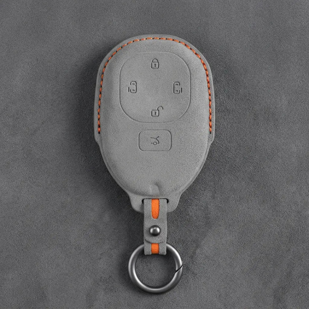 GAC Hand-Stitched Alcantara Key Fob Cover – Dual Sliding Doors - Dark Gray