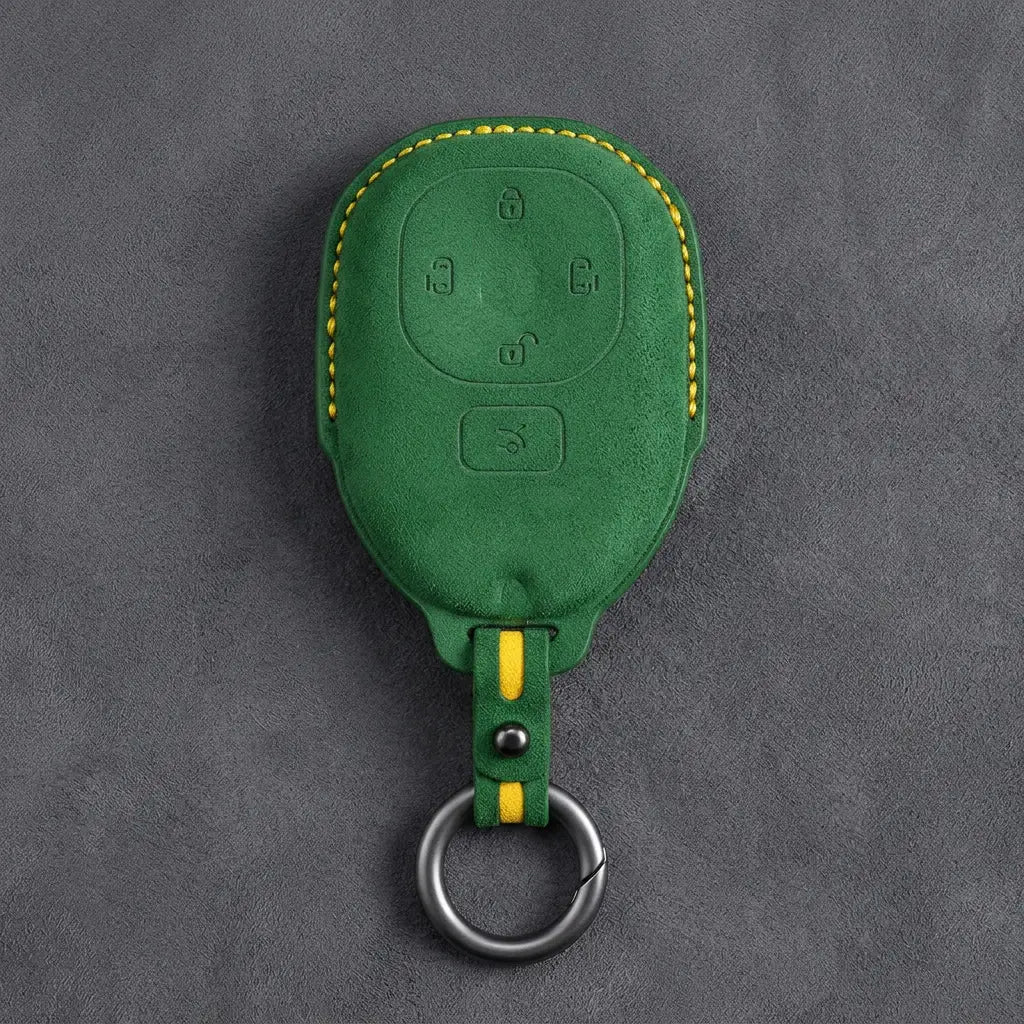 GAC Hand-Stitched Alcantara Key Fob Cover – Dual Sliding Doors - Grass Green