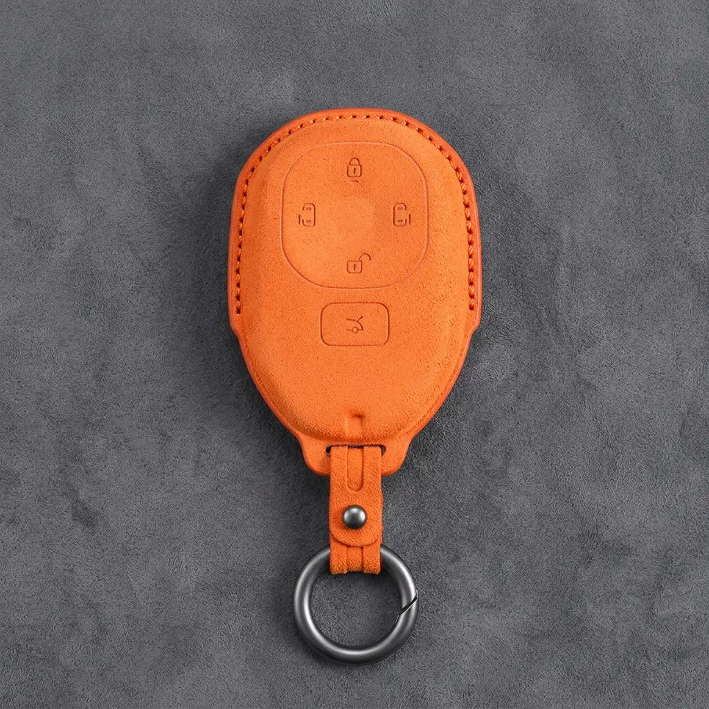 GAC Hand-Stitched Alcantara Key Fob Cover – Dual Sliding Doors - Orange