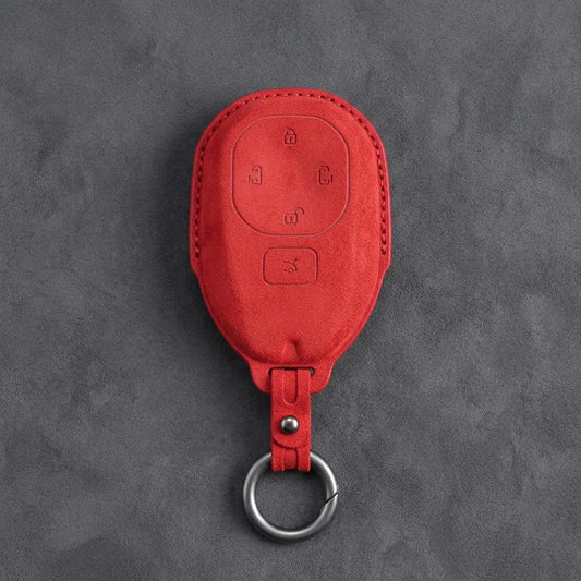 GAC Hand-Stitched Alcantara Key Fob Cover – Dual Sliding Doors - Red