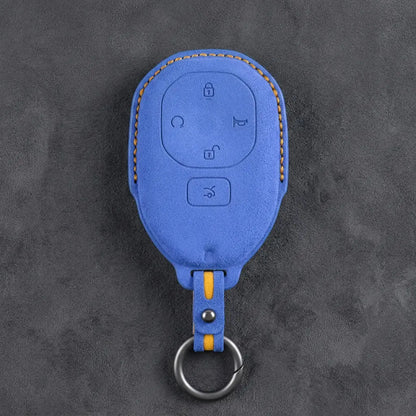 GAC Hand-Stitched Alcantara Key Fob Cover – Teardrop 5-Button Smart Key - Cornflower Blue