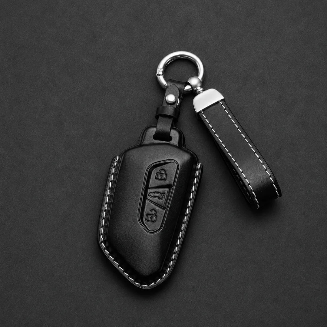 Volkswagen Genuine Leather Key Fob Case – Asymmetrical Style