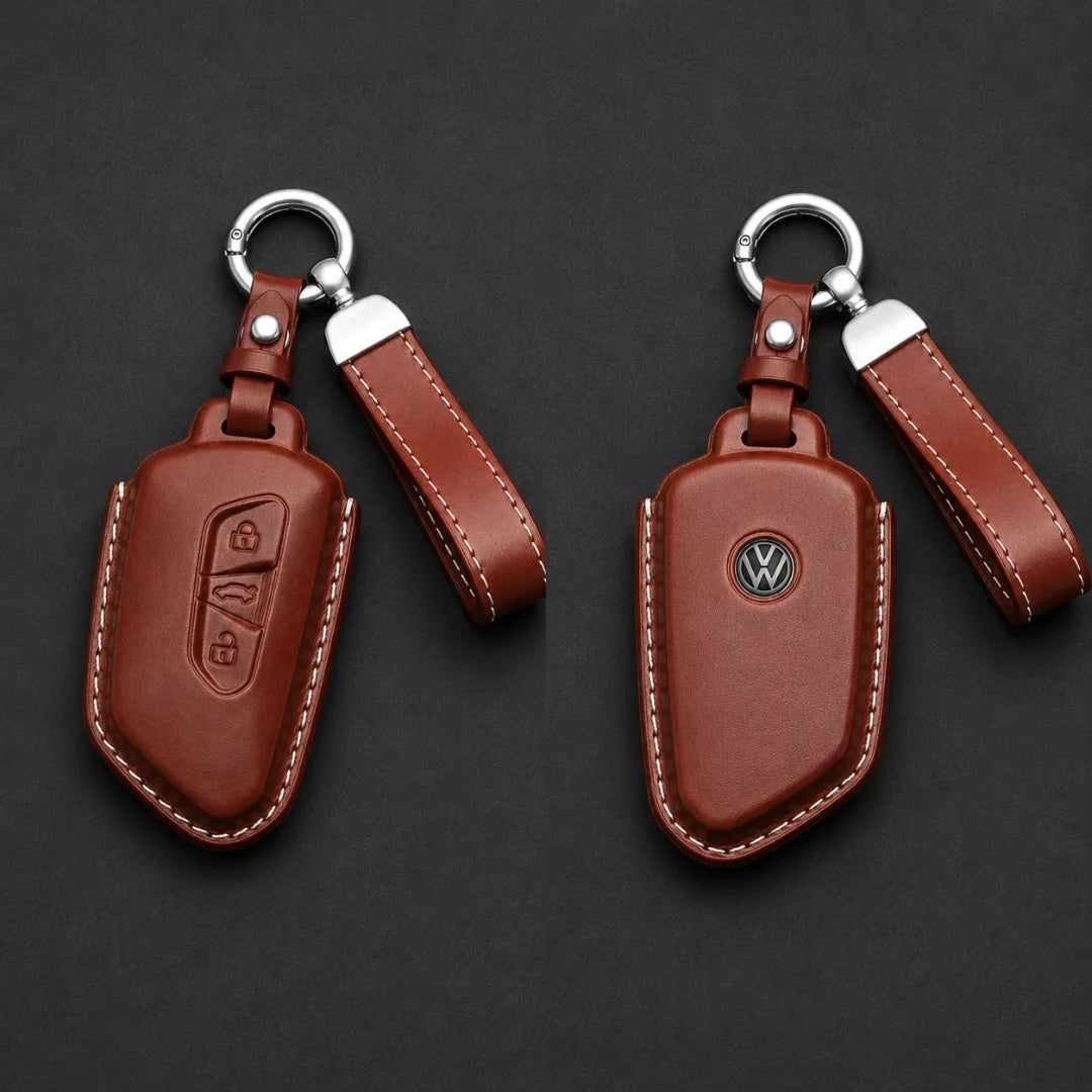 Volkswagen Genuine Leather Key Fob Case – Asymmetrical Style