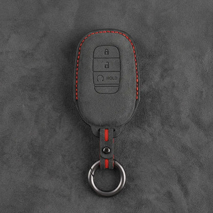 Honda Hand-Stitched Alcantara Key Fob Cover - Smart Key 3-Button - Dark Charcoal