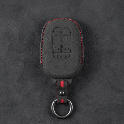 Honda Hand-Stitched Alcantara Key Fob Cover - Smart Key 5-Button - Dark Charcoal