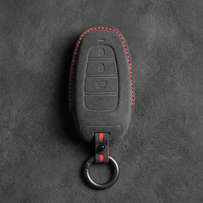 Hyundai Hand - Stitched Alcantara Key Fob Cover – Teardrop 3 - Button - Dark charcoal