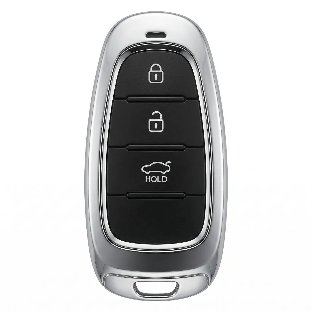 Hyundai Hand - Stitched Alcantara Key Fob Cover – Teardrop 3 - Button - Dark charcoal