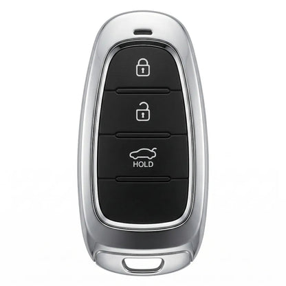 Hyundai Hand - Stitched Alcantara Key Fob Cover – Teardrop 3 - Button - Dark charcoal