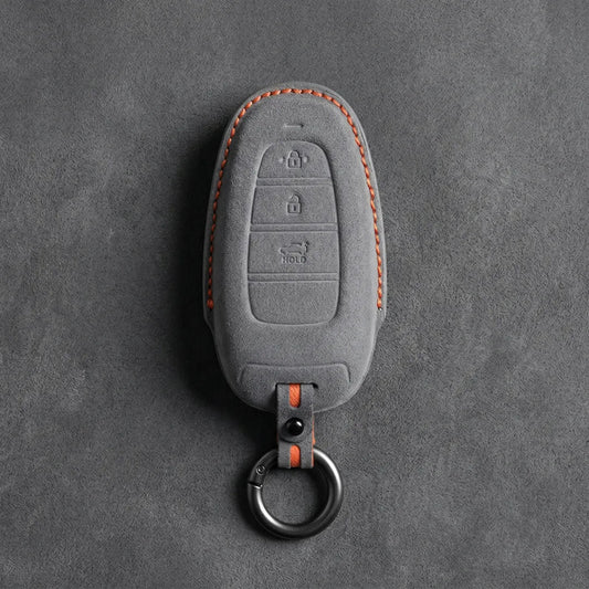 Hyundai Hand - Stitched Alcantara Key Fob Cover – Teardrop 3 - Button - Dark gray