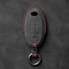 Hand-Stitched Alcantara Key Fob Cover for Infiniti – Oval Smart Key 3-Button Trunk