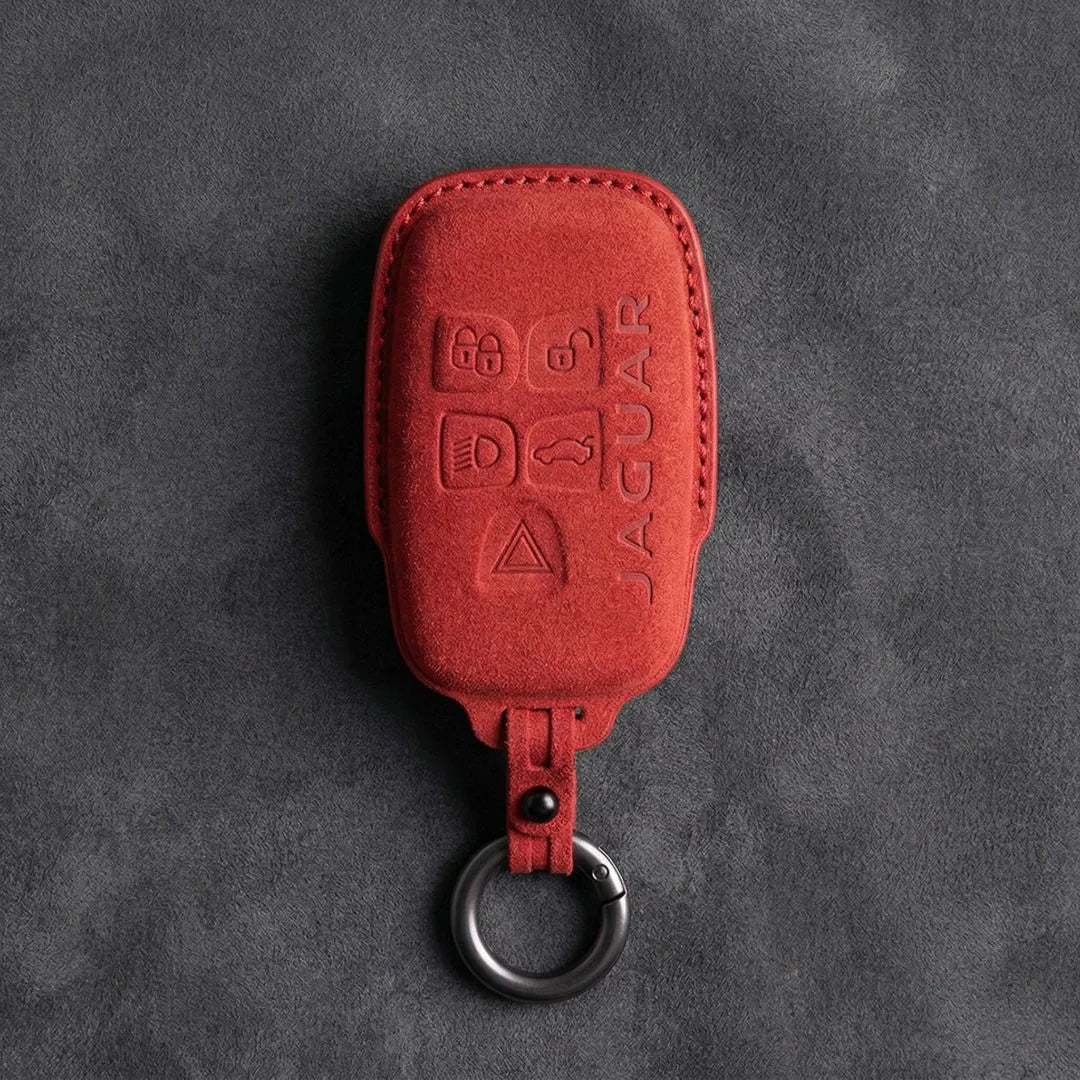 Jaguar Hand - Stitched Alcantara Key Fob Cover – Block 5 - Button - Red